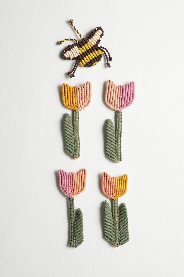 Macrame Tulip Wall Hanging Set #1