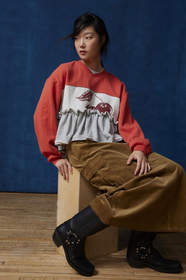 BDG Cherry Ruffle Pullover Sweatshirt #1