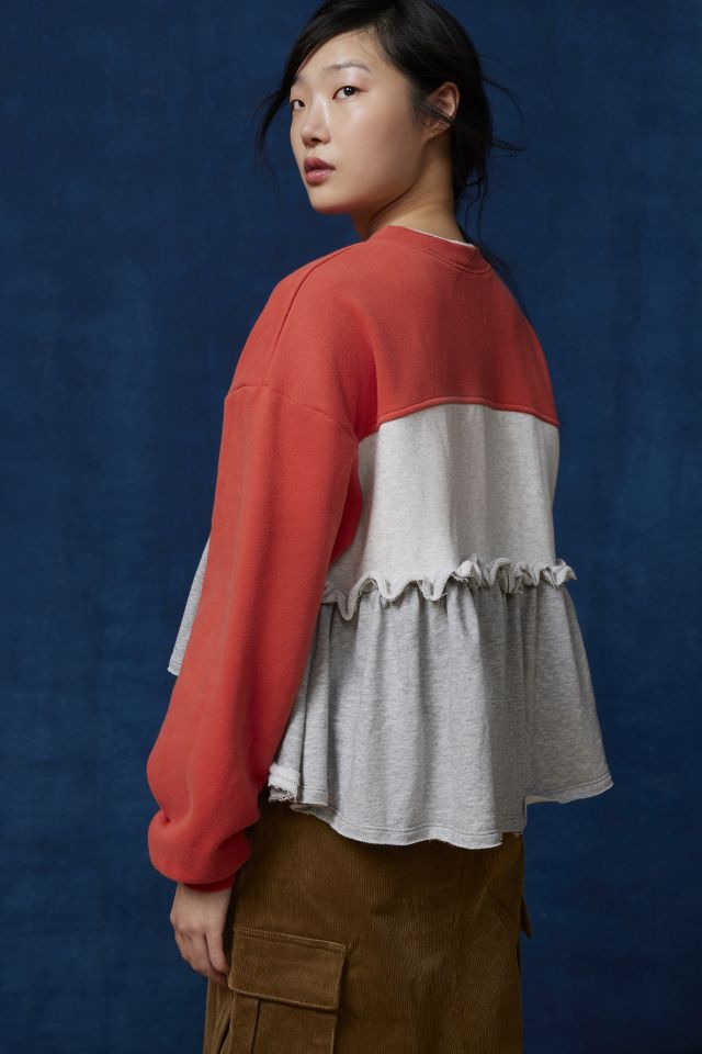 BDG Cherry Ruffle Pullover Sweatshirt #2