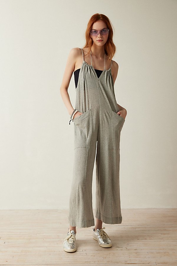 Out From Under Arlo Cropped Romper In Grey, Women's At Urban Outfitters