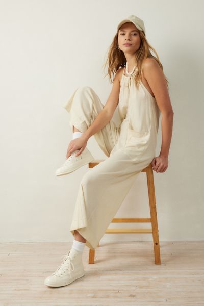 Out From Under Arlo Cropped Romper In Ivory, Women's At Urban Outfitters