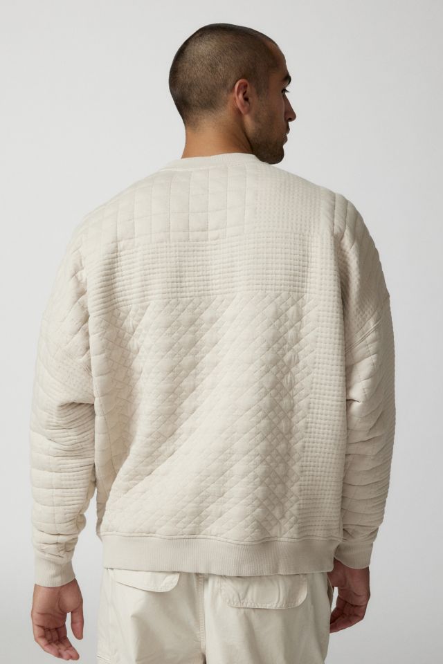 Magnlens Farrow Quilted Jacquard Oversized Crew Neck Sweatshirt