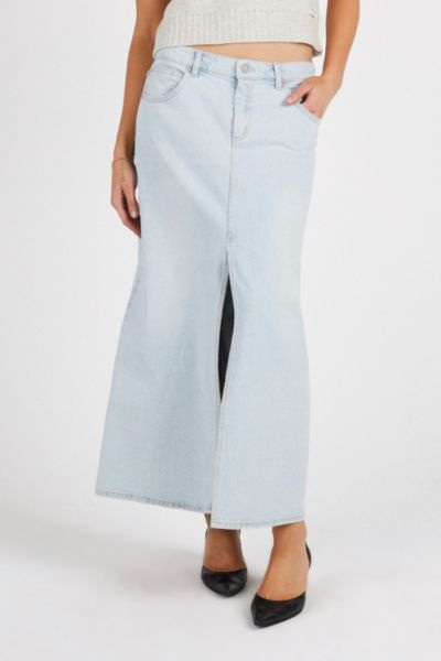 Shop Abrand Jeans 99 Denim Low Maxi Skirt In Sura, Women's At Urban Outfitters