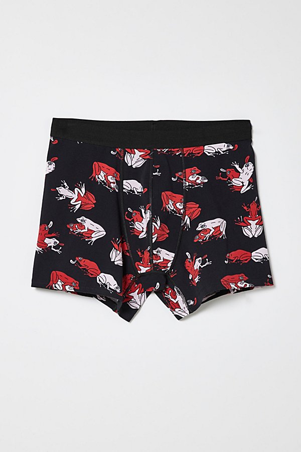 Urban Outfitters Tossed Frogs Boxer Brief In Black, Men's At