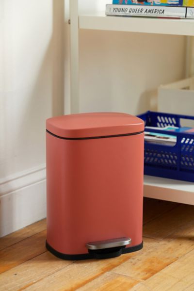 Urban Outfitters Jay Rectangle Waste Bin In Rust At  In Pink