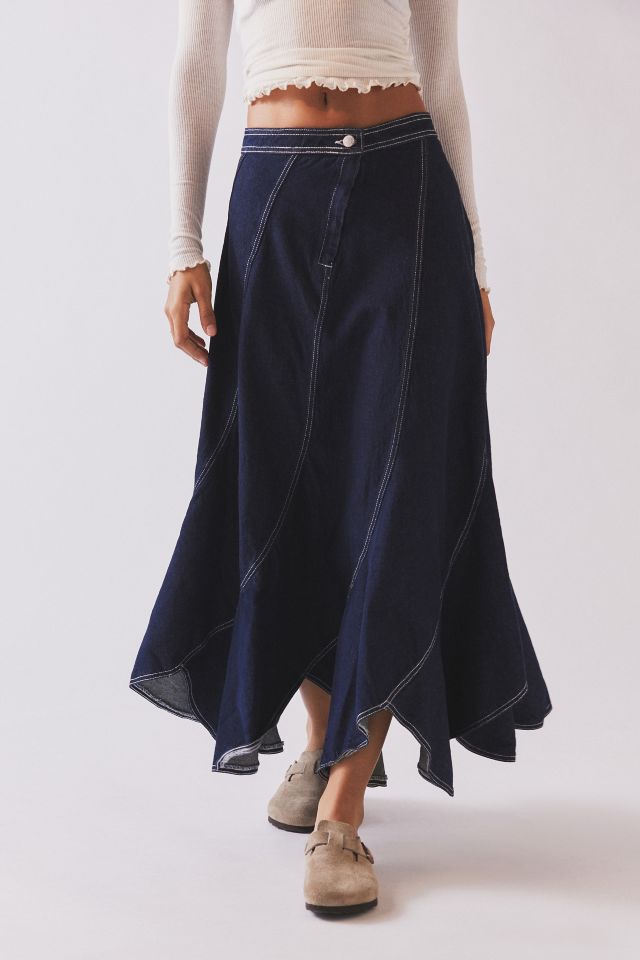 BDG Greta Denim Seamed Maxi Skirt #2