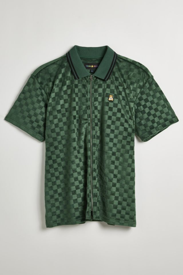 Teddy Fresh Checked Out Velour Zip Polo Shirt