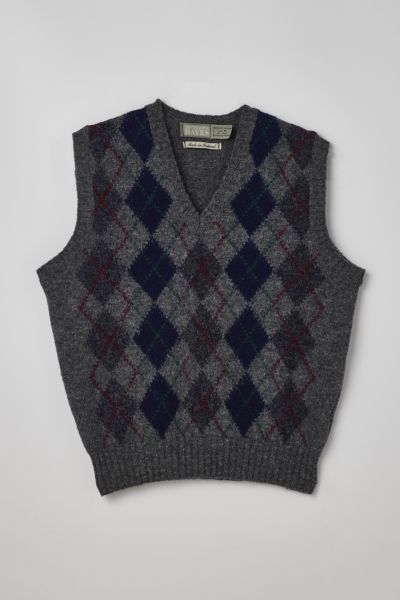 90s Archive A.P.C.　Argyle Wool Vest Argyle Wool Sweater Vest Free Shipping - The Vintage Twin
