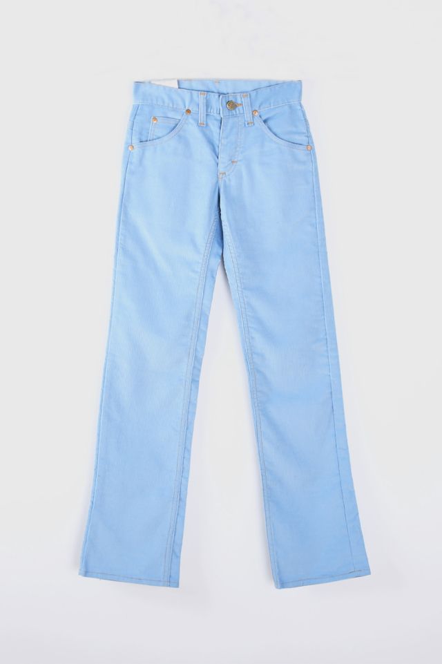 Vintage 70s Lee Light Blue Corduroy Boot Cut Pants