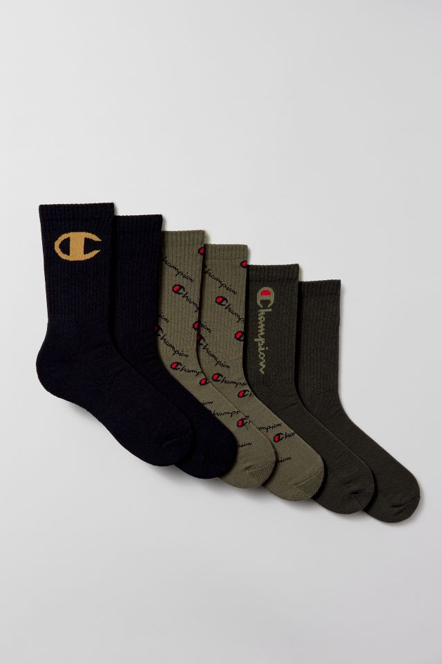 Champion, 3 Pack Logo Socks, Crew Socks