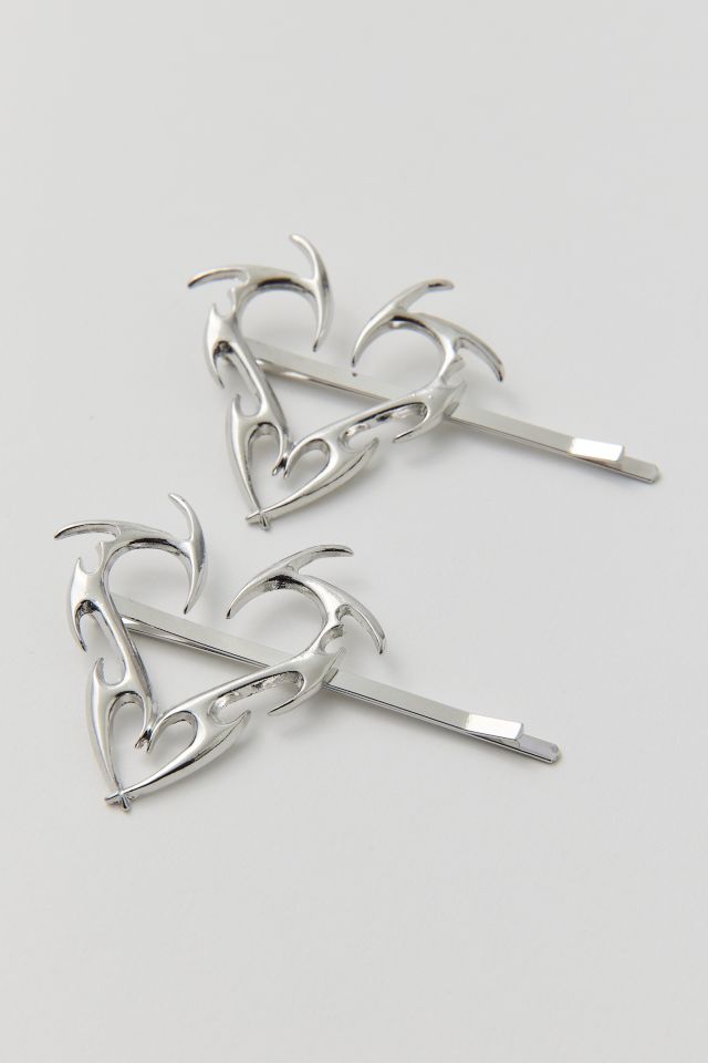 Edgy Heart Slide Barrette Set #3