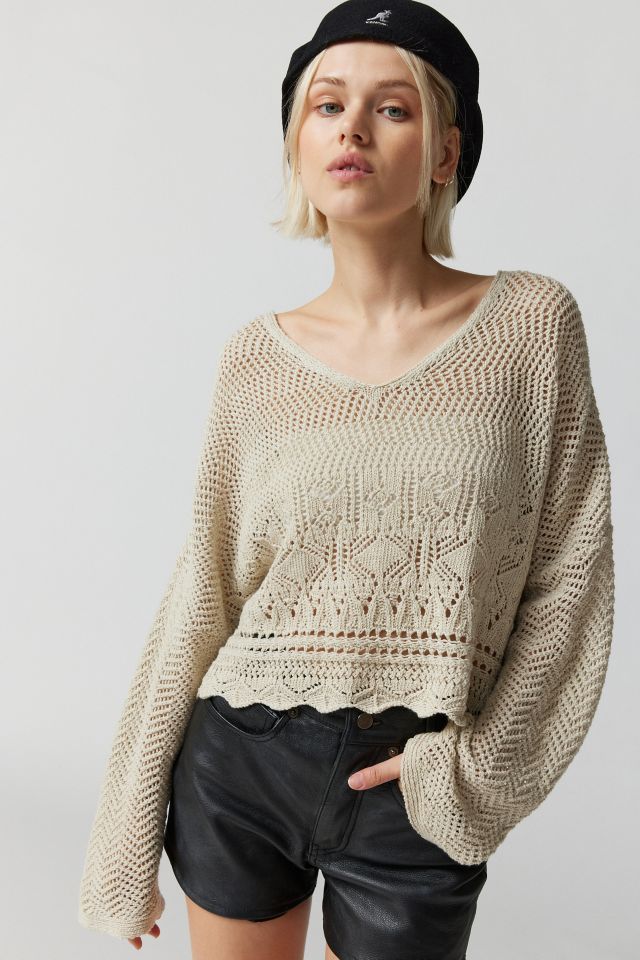 UO Pointelle Pullover Sweater