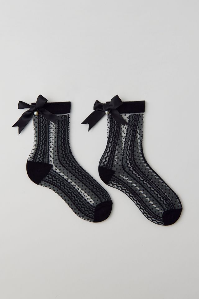 UO Pointelle Bow Crew Sock | Urban Outfitters Canada