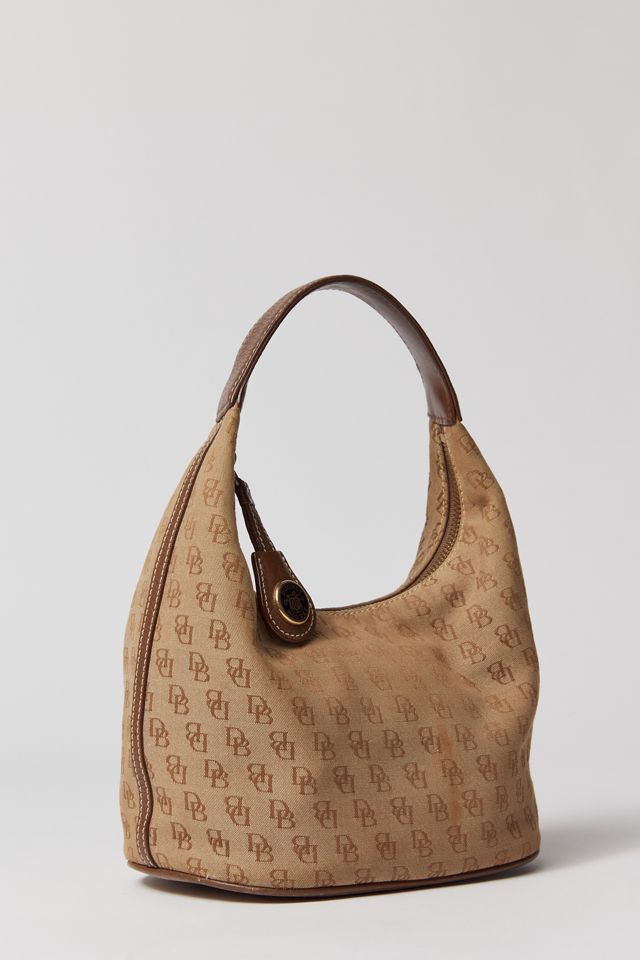 Sac à Main Dooney & Bourke D'occasion – Marron – Toile Et Cuir – Style épaule – Qualité Vintage
