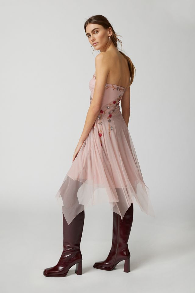 UO Verity Embellished Strapless Midi Dress #3