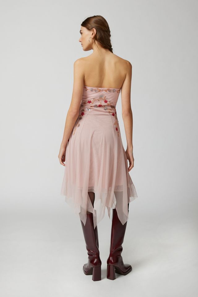 UO Verity Embellished Strapless Midi Dress #4