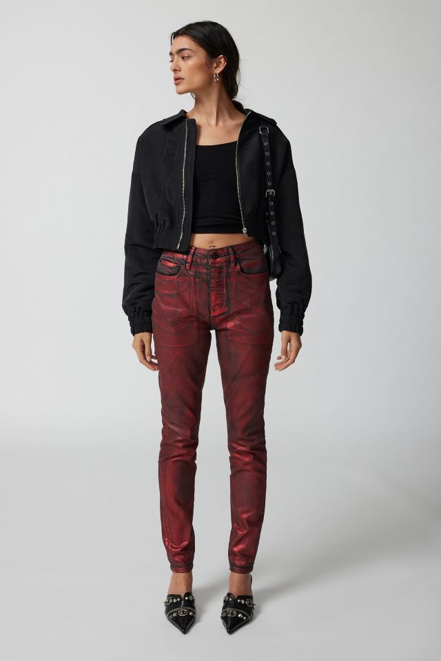 High-Rise Coated Skinny Jeans