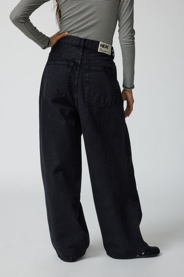 Neon Denim Leroy Wide-Leg Jean - Washed Black | Urban Outfitters