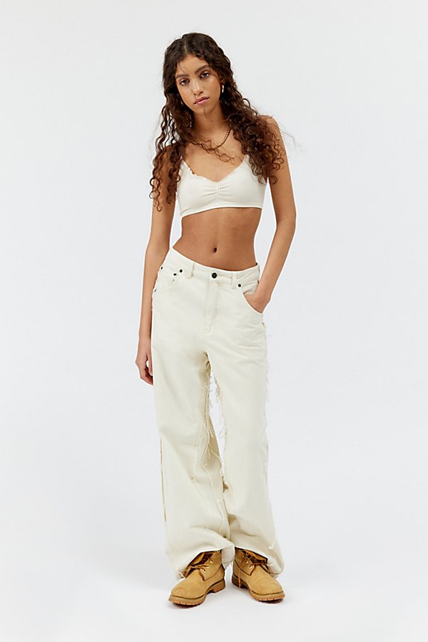 Honor The Gift Distressed Wide-leg Pant In Tan, Women's At Urban Outfitters