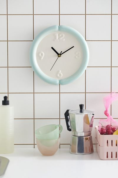 Urban Outfitters Avery Ceramic Wall Clock In Mint At  In Blue