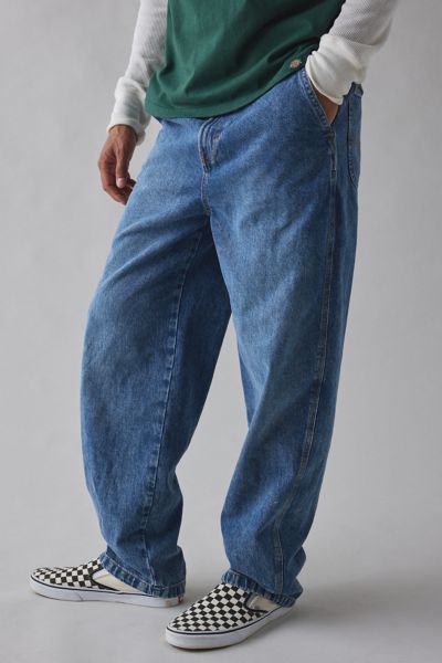 Dickies Madison Baggy Fit Jean In Rinsed Blue With Fade, Men's At Urban Outfitters In Animal Print