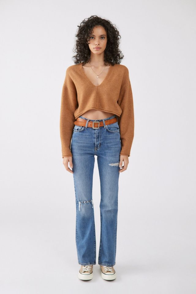 BDG Valeria Cropped V-Neck Sweater