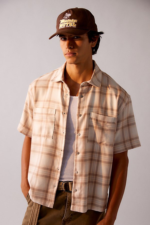 Bdg Freddie Twill Shirt Top In Neutral, Men's At Urban Outfitters