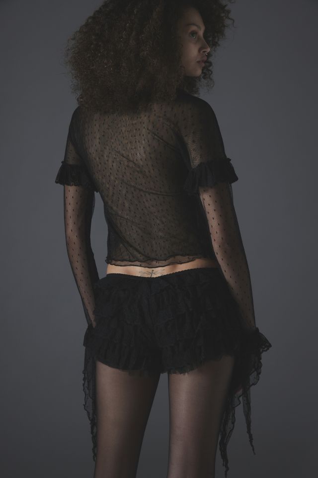Urban Outfitters Uo Elodie Lace-trim Bloomer Short in Black