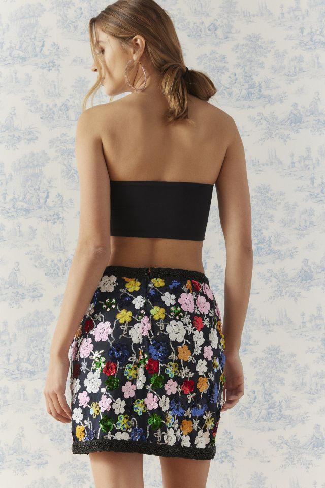 Sister Jane Dream Wonderland Floral Sequin Mini Skirt