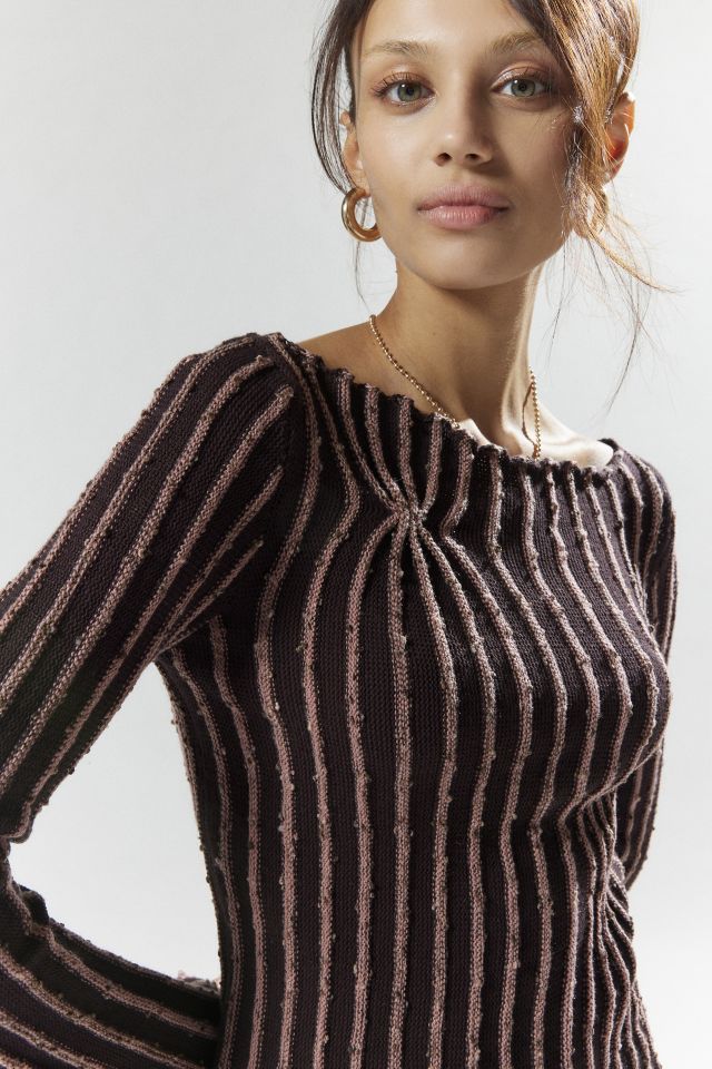 Silence + Noise Reagan Textured Boat Neck Sweater