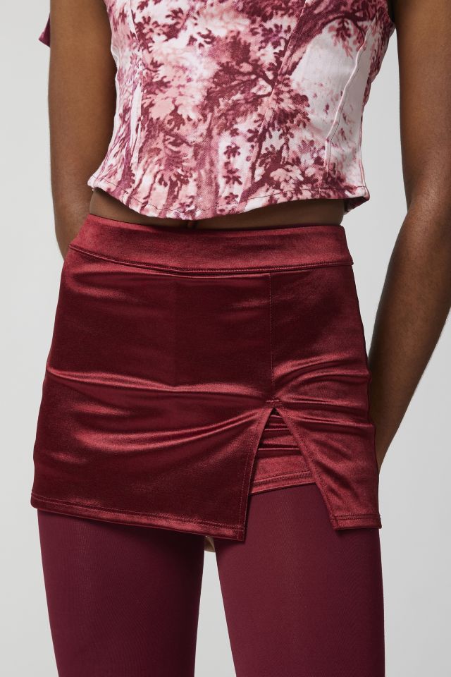 UO Olivia Satin Micro Mini Skort