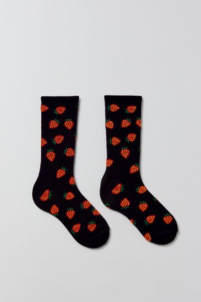 Strawberry Allover Print Crew Sock