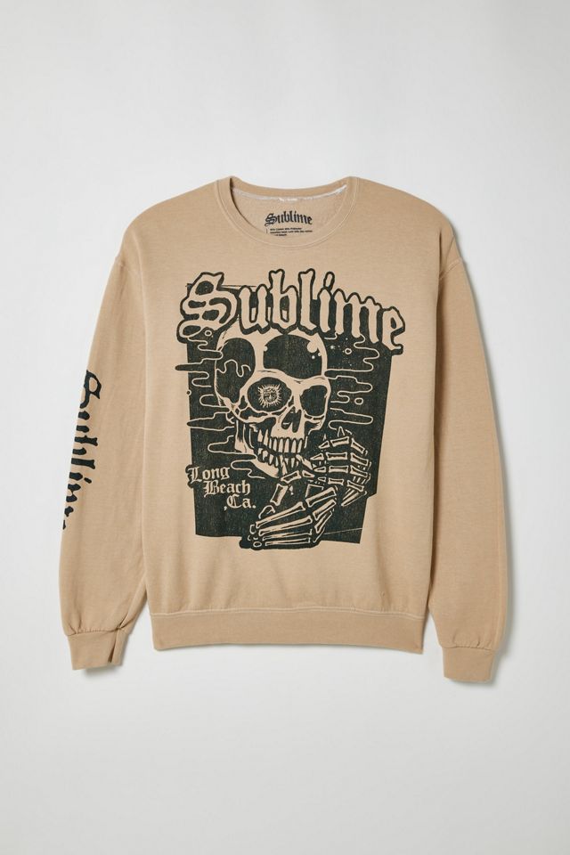 Sublime Skull Long Beach Crew Neck Sweatshirt | Urban Outfitters