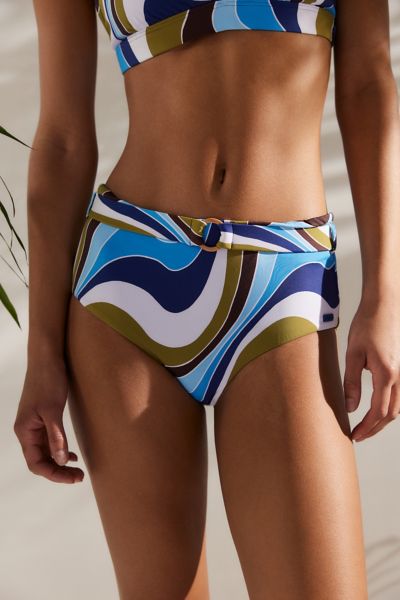 Roxy X Out From Under Quiver Boyshort Bikini Bottom In Blue, Women's At Urban Outfitters In Blue