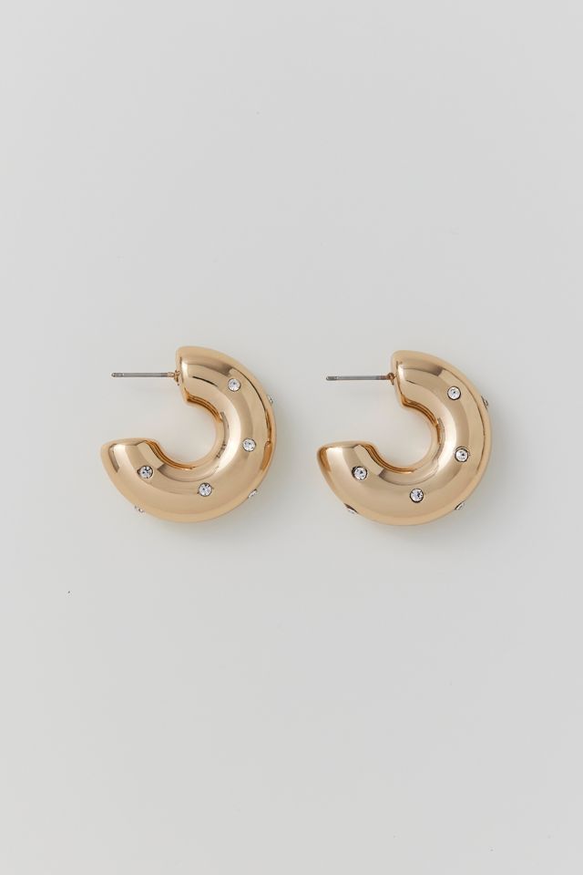 Chubby Rhinestone Hoop Earring #1