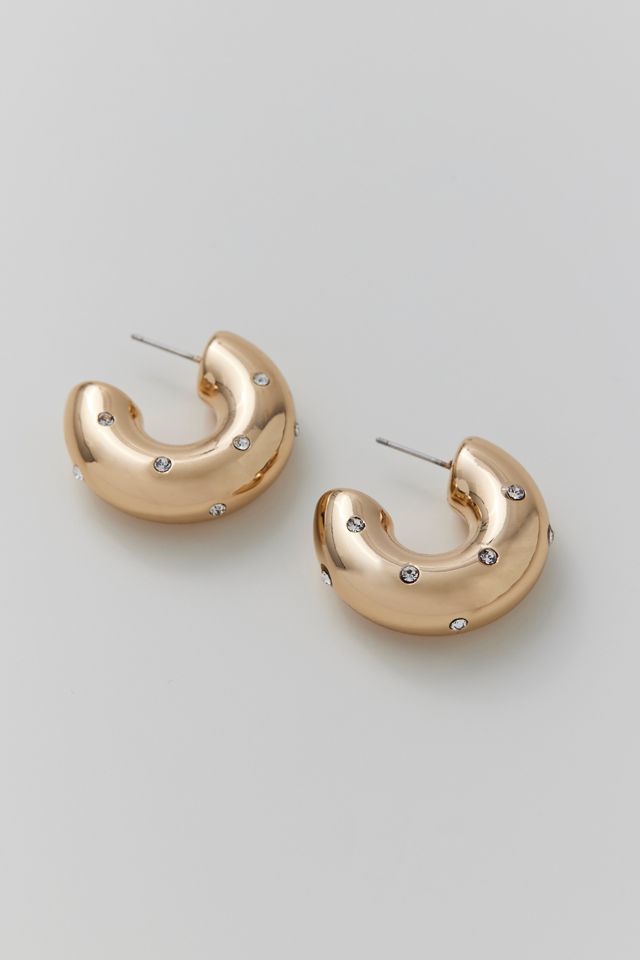 Chubby Rhinestone Hoop Earring #2
