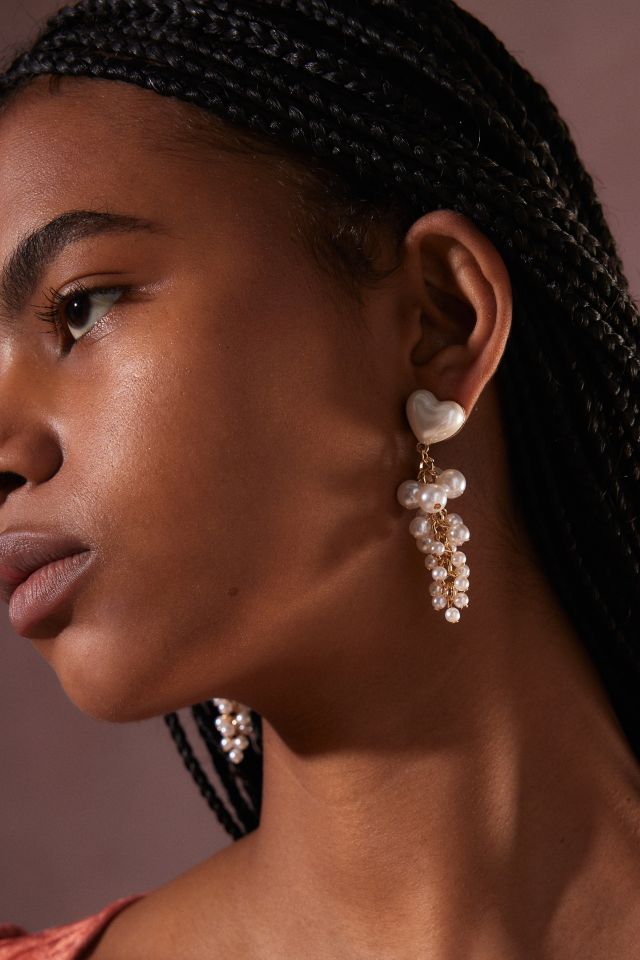 Pearl Heart Drop Earring | Urban Outfitters