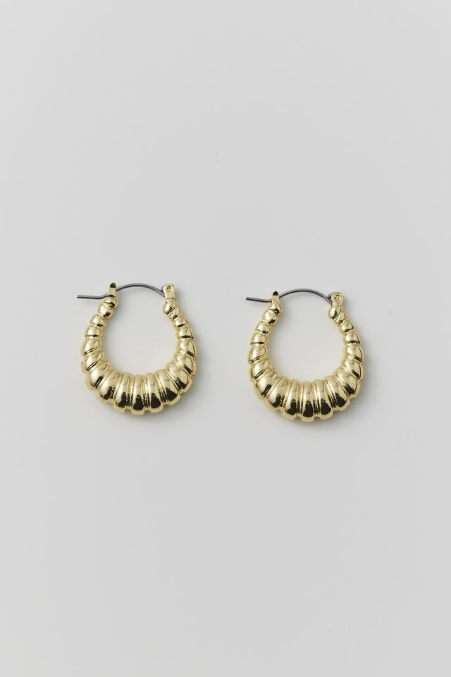 Textured Tapered Hoop Earring #1