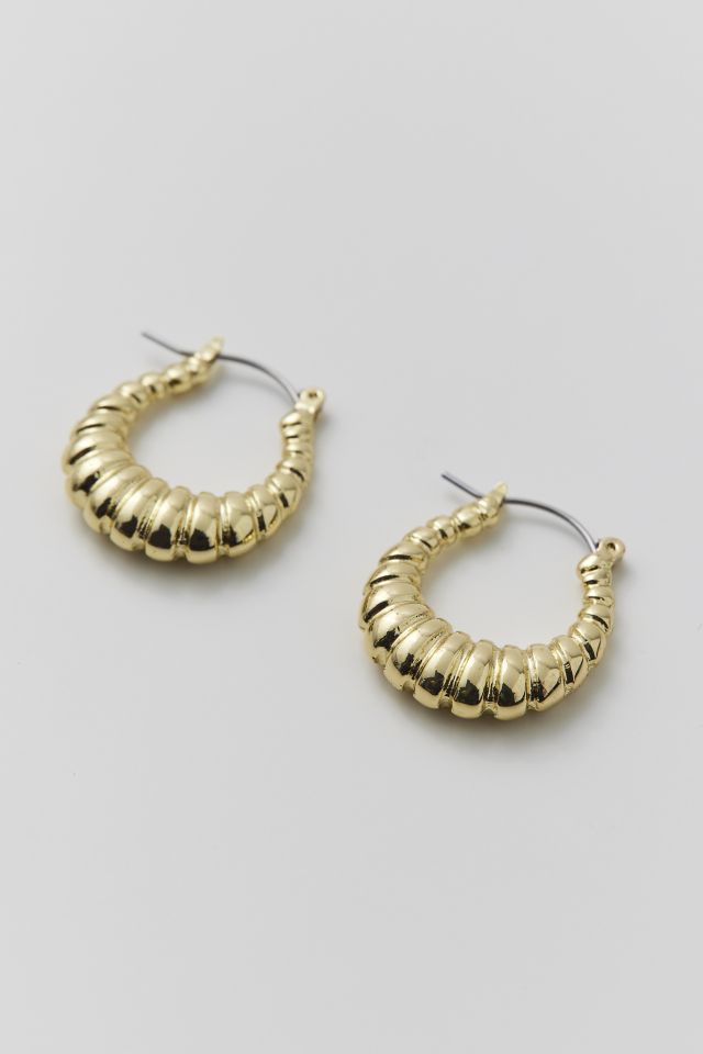 Textured Tapered Hoop Earring #2