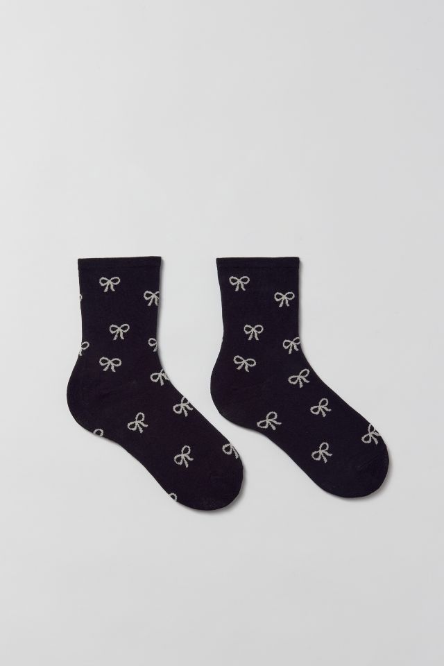 Bow Print Crew Sock | Urban Outfitters