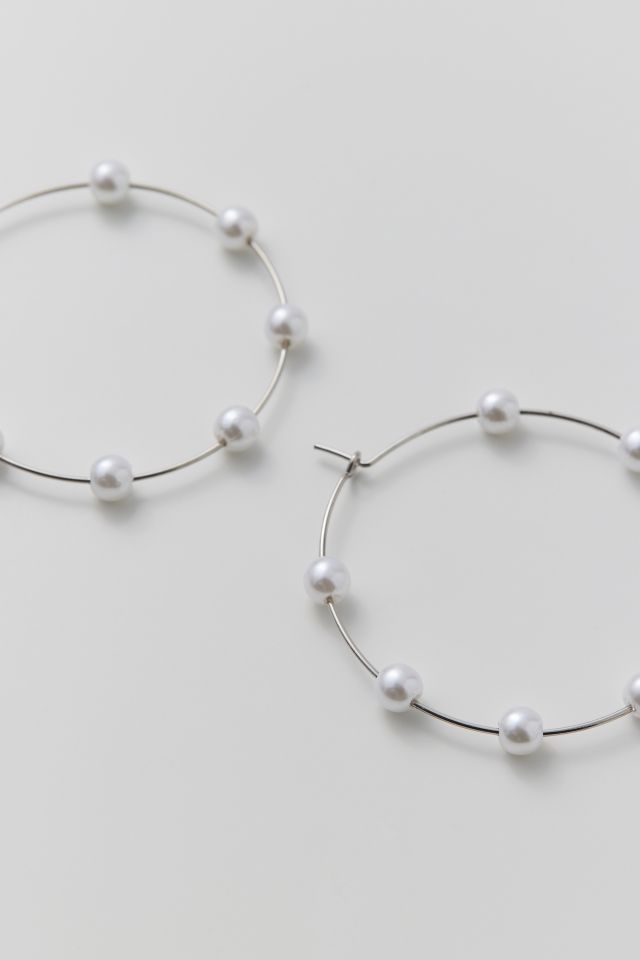 Pearl hoop store earring