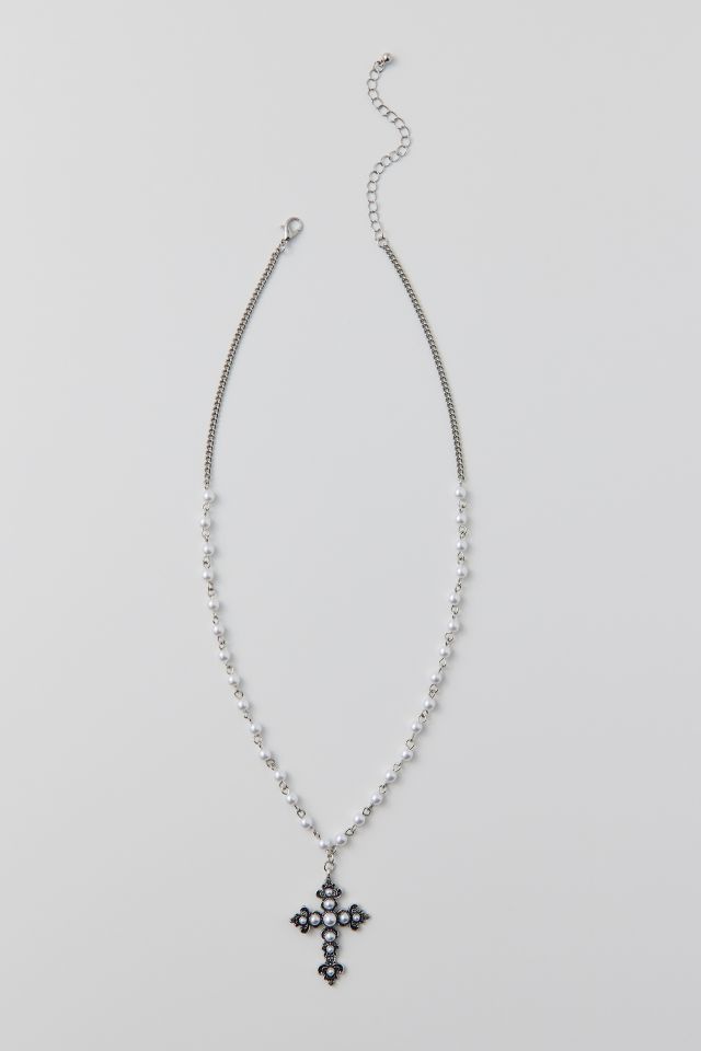 Cross Pearl Necklace | Urban Outfitters