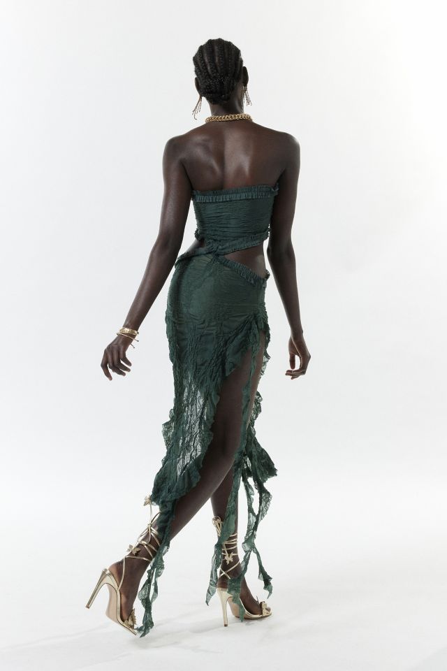 Robe Midi en Dentelle Froncée Jaded London #2