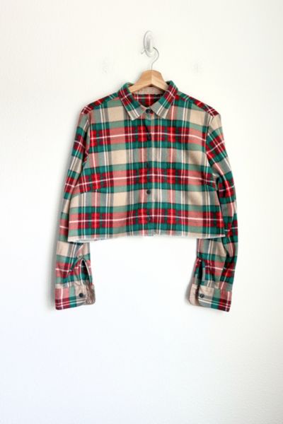 Vintage Reworked Cropped Flannel | Urban Outfitters