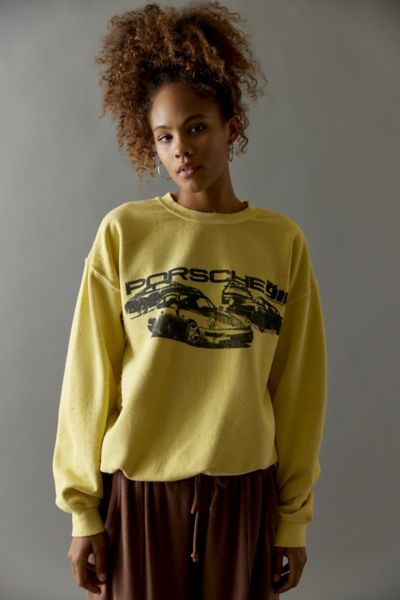Urban Outfitters Porsche Oversized Pullover Sweatshirt In Yellow, Women's At