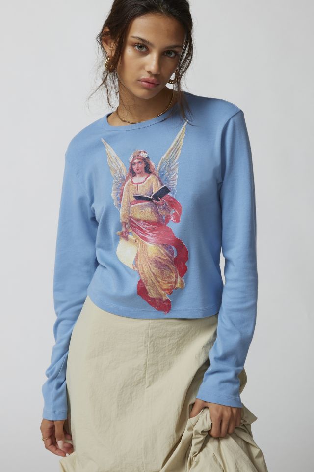 Angel From Above Long Sleeve Baby Tee Urban Outfitters