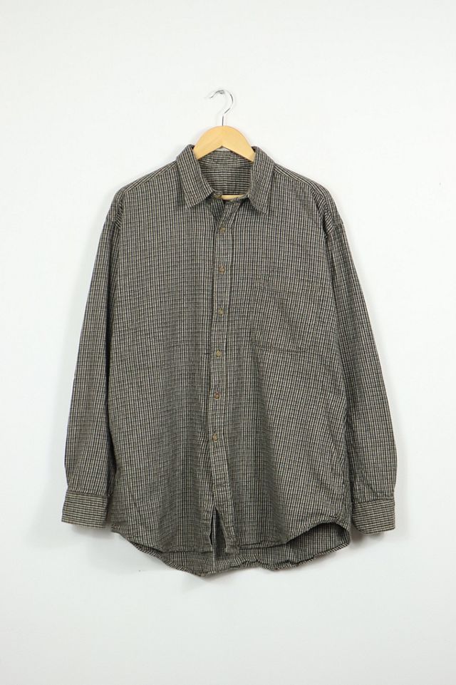 Vintage Brown Abstract Button Down Shirt