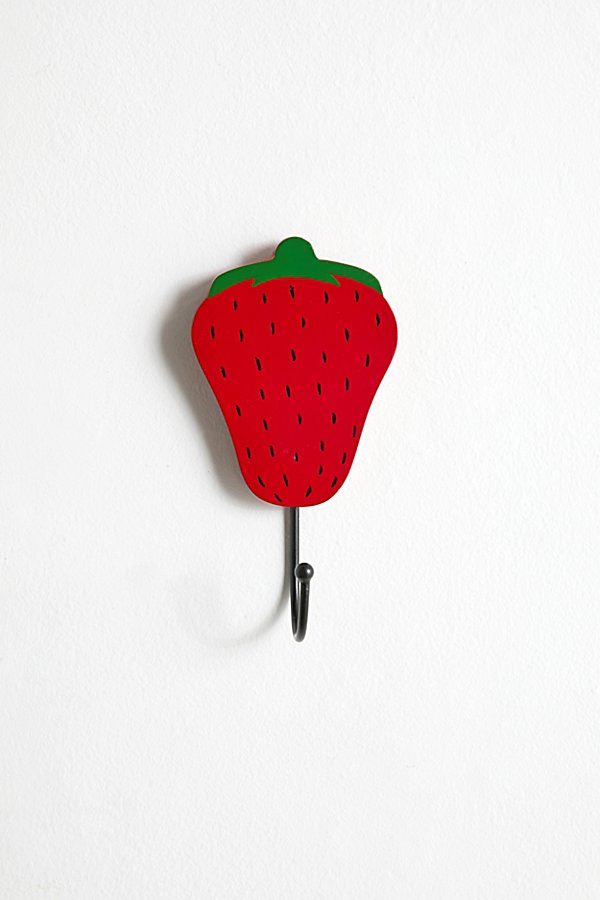 Urban Outfitters Strawberry Wall Hook In Pink At  In Red
