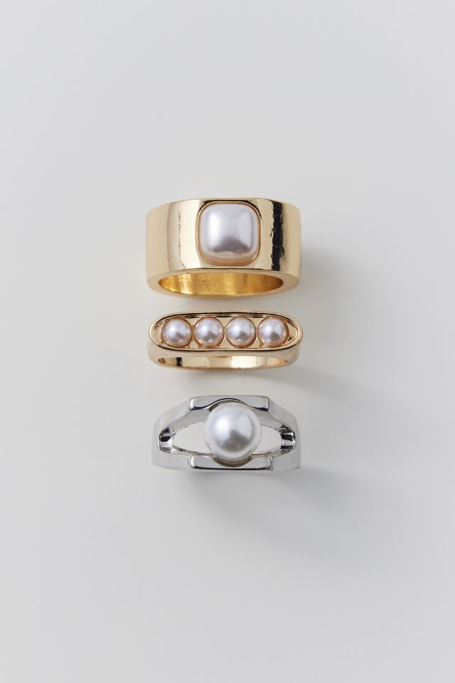 Statement Pearl Ring Set #1