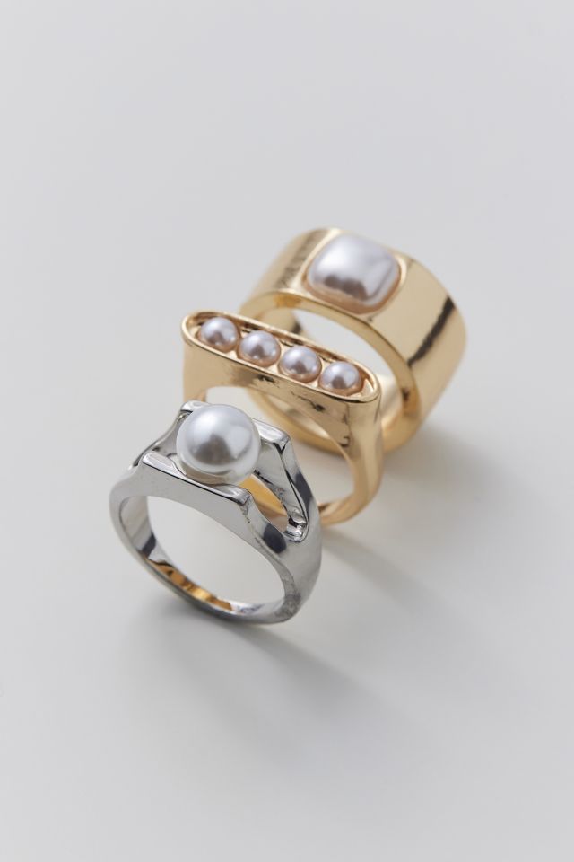 Statement Pearl Ring Set #2